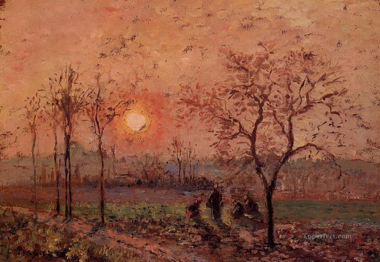 日没 1872年 カミーユ・ピサロ油絵
